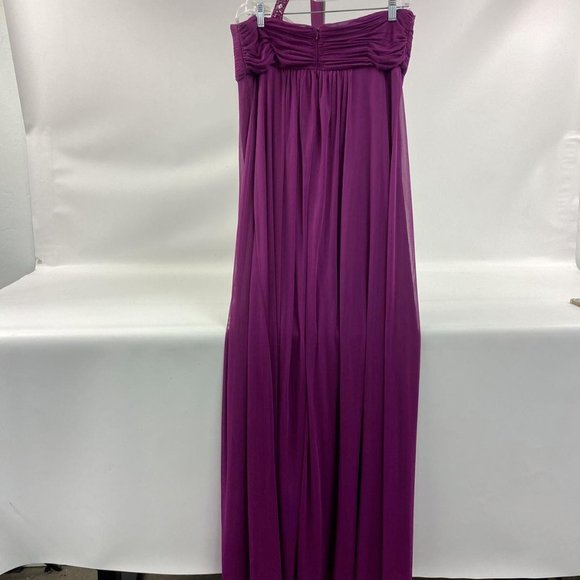 Xscape Gown Maxi Dress Women's Size 14 Purple One Shoulder Prom Beaded Polyester - Picture 6 of 6